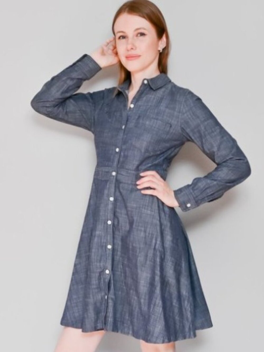 Toad & Co 100% Organic Cotton Chambray Shirt Dress | Size M